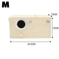 Natural Wooden Bird Nesting Box for Parakeets – Cozy, Durable, and Easy to Clean