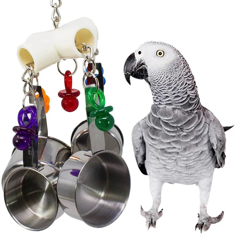 Pet Bird Parrot Toys 4 Stainless Steel