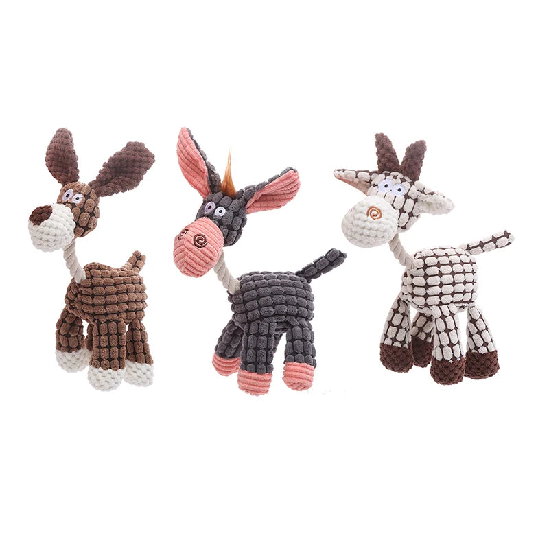 Stuffed donkey pet dog toy Bite