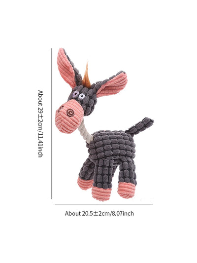 Stuffed donkey pet dog toy Bite