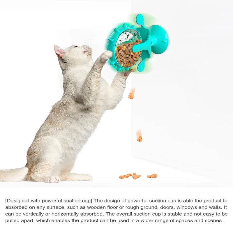 Interactive pet feeding wheel, slow feeder, and food dispensing toy for dogs and cats to encourage healthy eating and mental stimulation