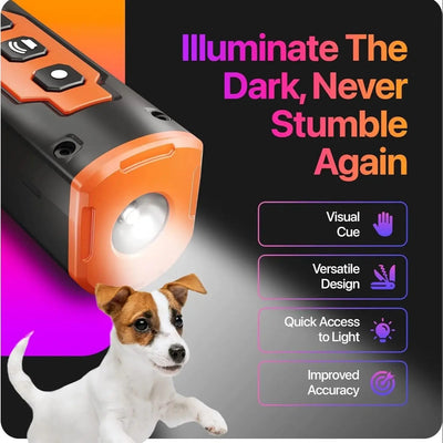 Ultimate ultrasonic dog training and bark control device, designed to stop excessive barking, biting, and unwanted behaviors safely