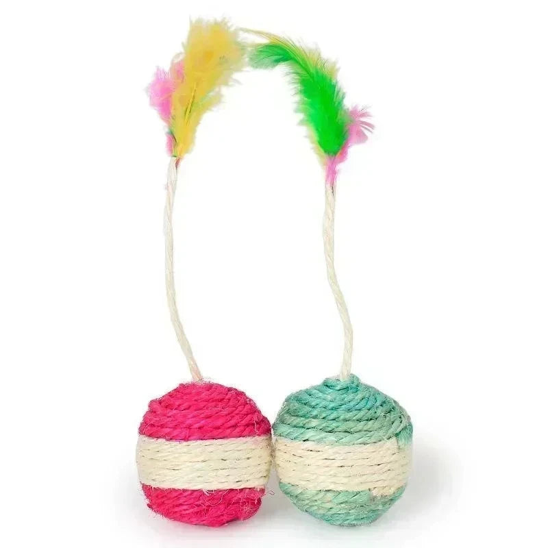 1PC Pet Toys Sisal Scratching Ball Training