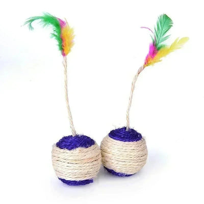 1PC Pet Toys Sisal Scratching Ball Training