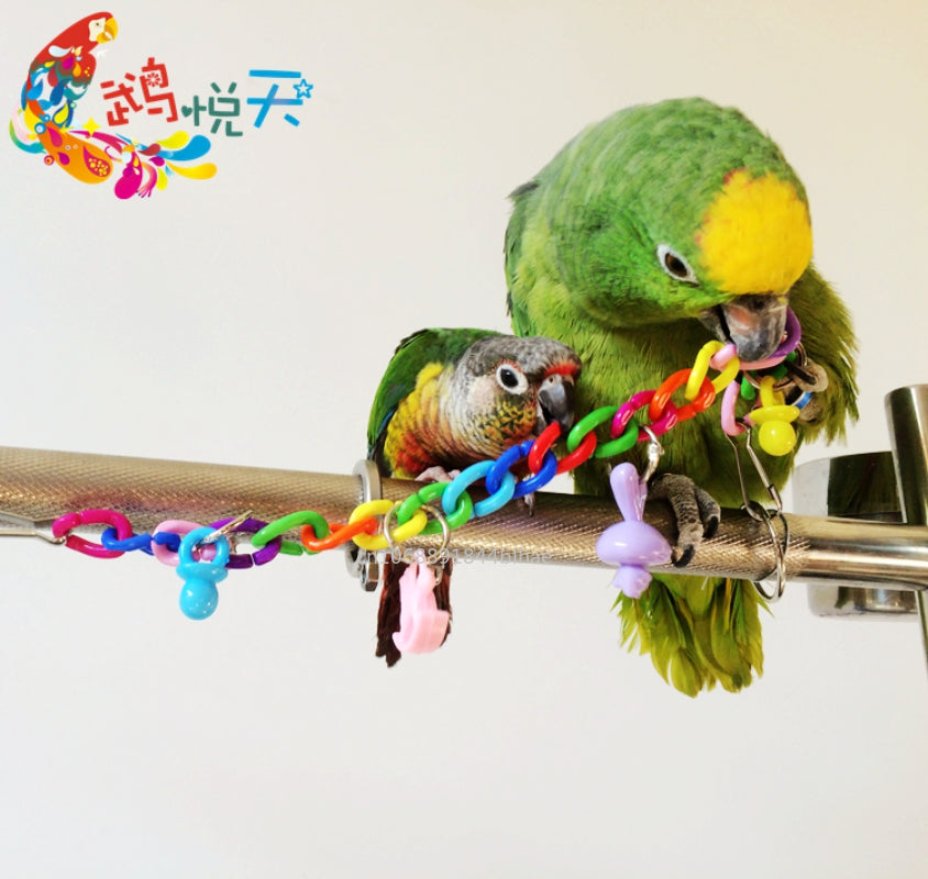 Pet Supplies Toy Parrot Toys Colorful Acrylic Bridge Cage Bird