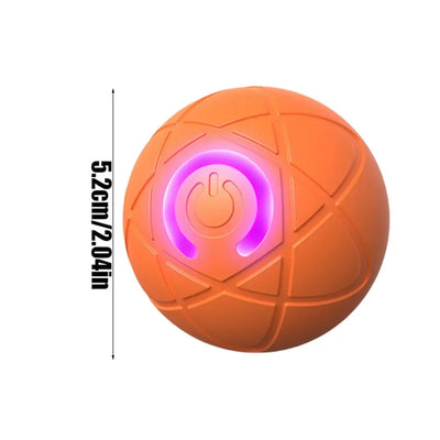 Smart interactive dog toy, automatic moving LED rolling ball for pets, designed to keep dogs entertained and active.