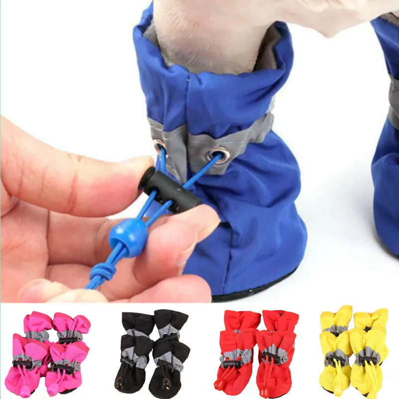 Waterproof Pet Dog Shoes Anti-slip Rain Boots Footwear