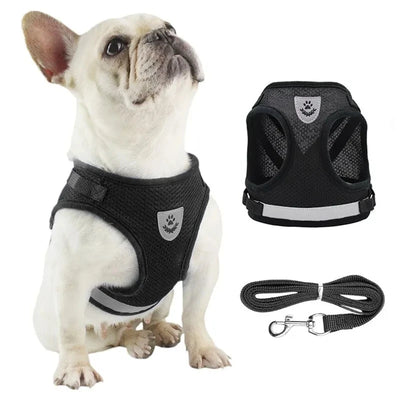 Breathable Pet Leash & Undershirt Harness – No-Pull, Escape-Proof Design