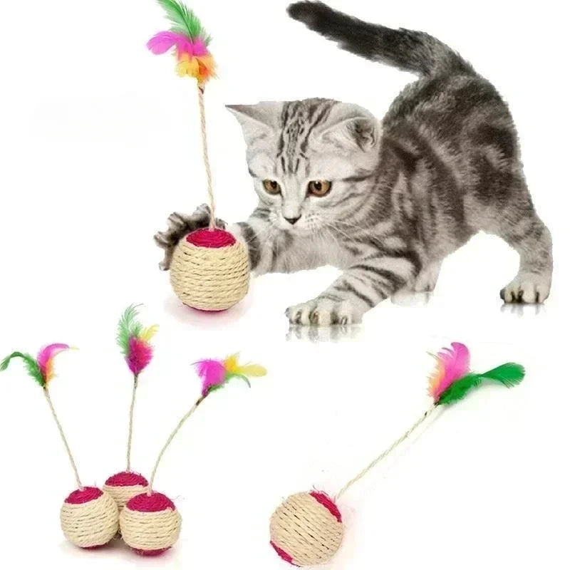 1PC Pet Toys Sisal Scratching Ball Training