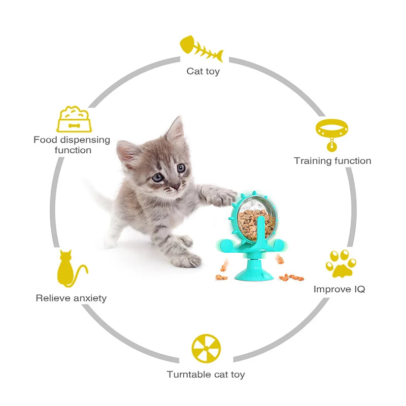 Interactive pet feeding wheel, slow feeder, and food dispensing toy for dogs and cats to encourage healthy eating and mental stimulation