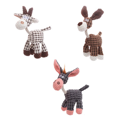 Stuffed donkey pet dog toy Bite