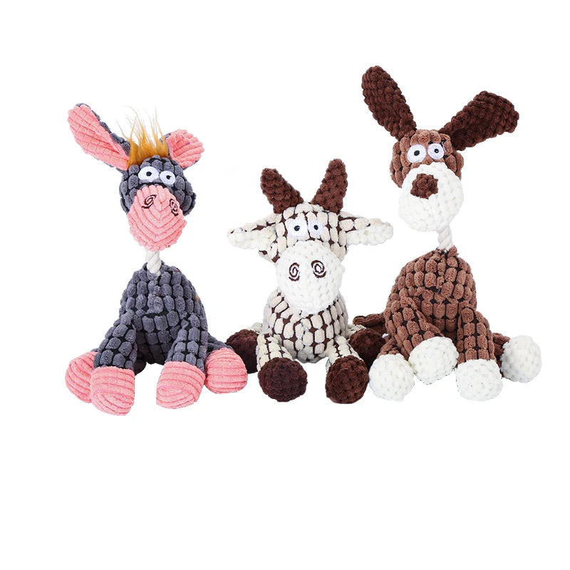 Stuffed donkey pet dog toy Bite