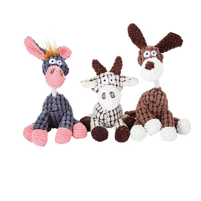 Stuffed donkey pet dog toy Bite