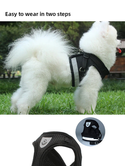 Breathable Pet Leash & Undershirt Harness – No-Pull, Escape-Proof Design