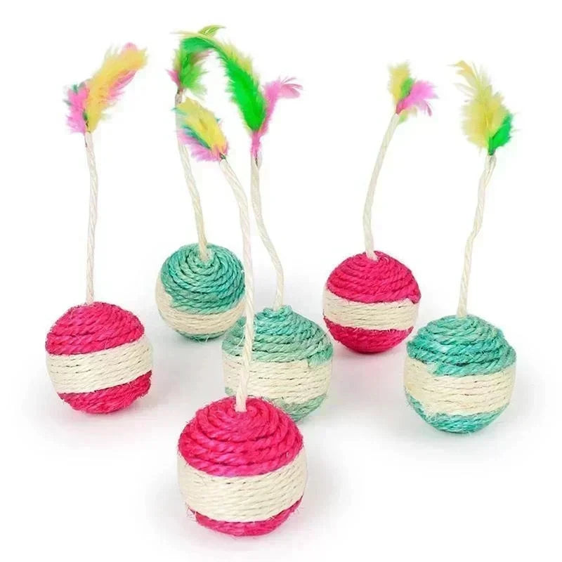 1PC Pet Toys Sisal Scratching Ball Training